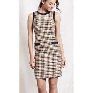 Boden Herringbone Tweed 100% Wool Fall Academia 1960s British Dress, Size 14